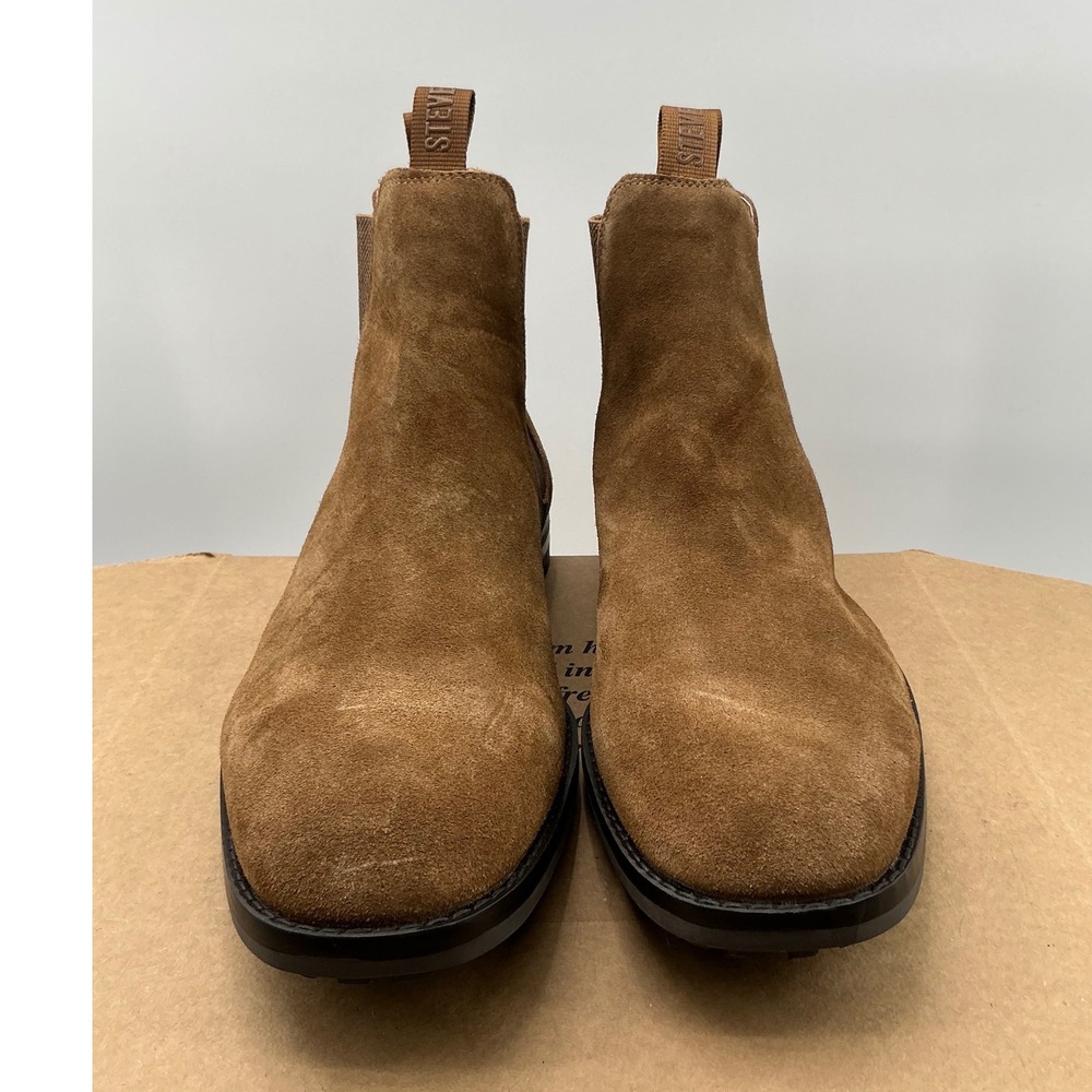 Steve Madden P-Fenton Mens Suede Chelsea Boots Cognac Brown 11D P-FENTON